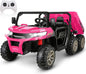 Electric 2 Seater Ride On Car with Dump Trailer - 24V Battery Powered 4WD Toy Tractor