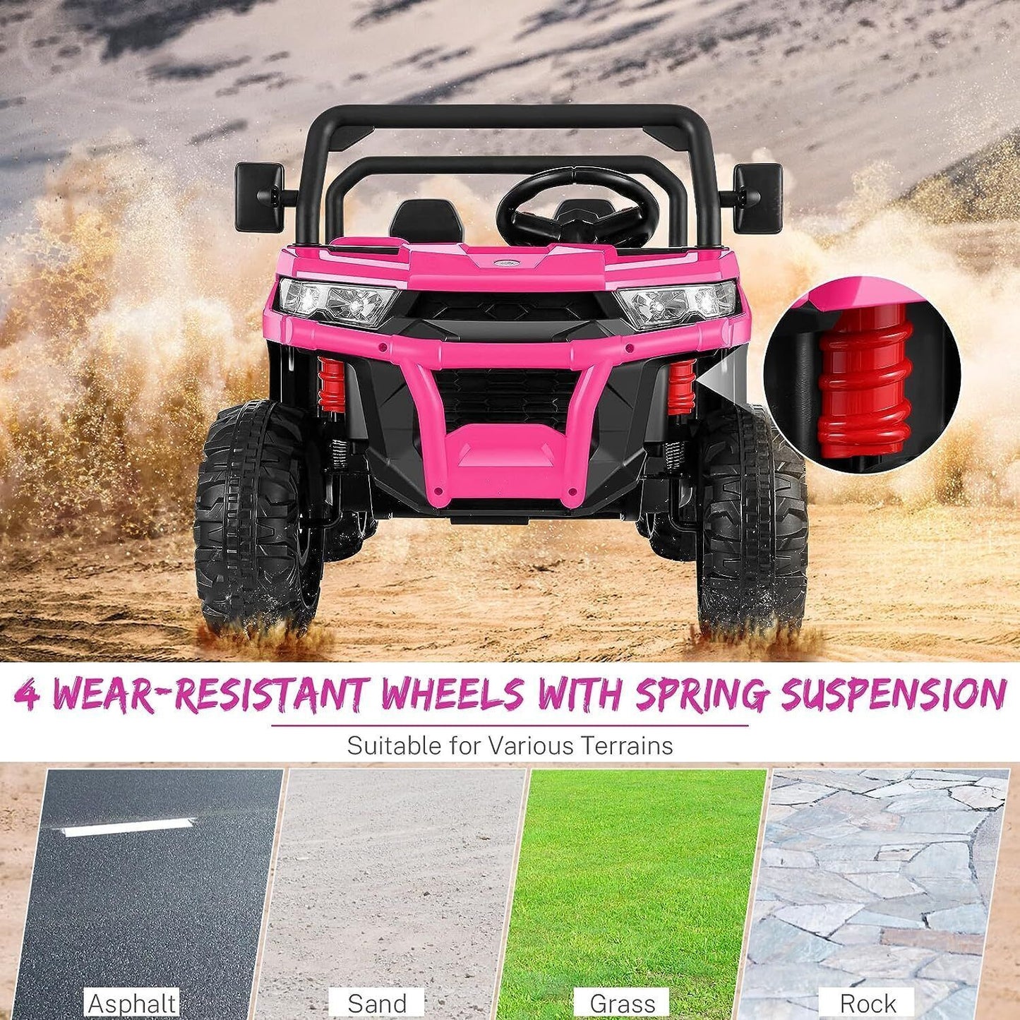 Electric 24V 4WD UTV Dump Truck Car for Kids with Dump Bed - 2 Seater Ride-On Toy