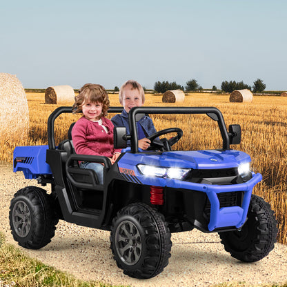 Electric 2 Seater UTV Dump Truck with Remote Control and Functional Dump Bed