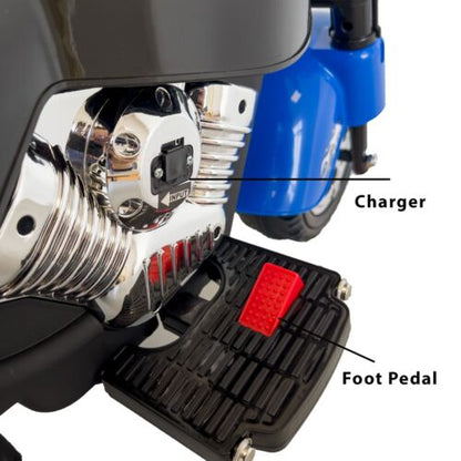 12V Electric Kids Dirt Bike with Training Wheels - Blue Motorbike for Young Riders