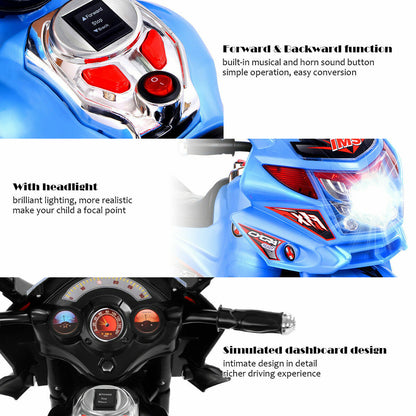 Electric 3-Wheel Motorcycle for Kids - Battery-Powered Outdoor Toy Bike