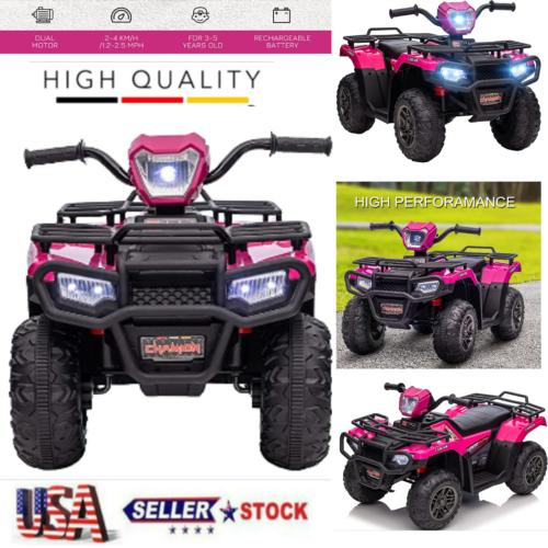 Electric 4-Wheeler ATV for Kids with AUX and USB Ports - 12V Ride-On Quad Car