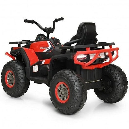 Electric 4-Wheeler ATV Quad for Kids - MP3 and LED Lights Included - Red, Durable and High-Quality