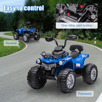 Electric 4-Wheeler ATV Quad for Kids with 2 Speeds, MP3 Player, and LED Lights