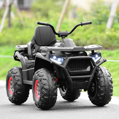 Electric 4-Wheeler ATV Quad for Kids with 2 Speeds, Music, and Lights - Black