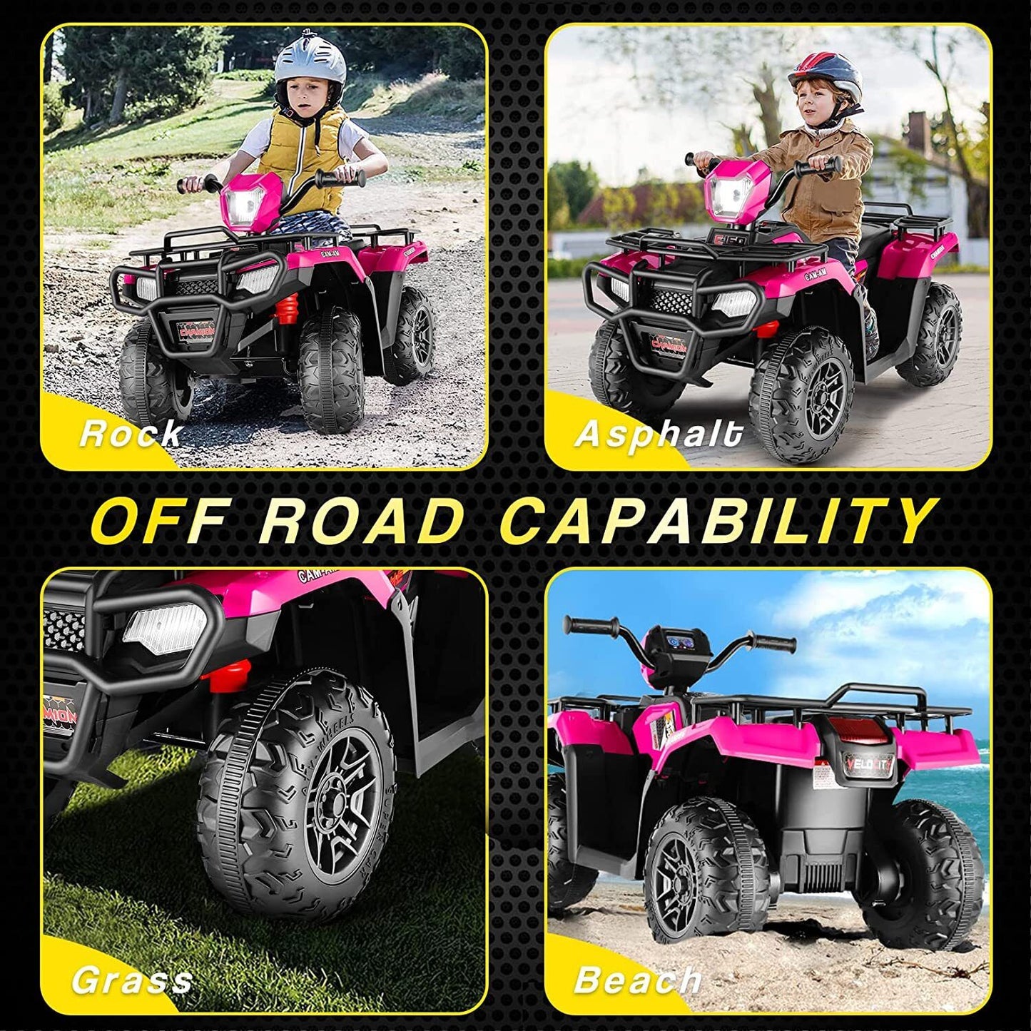 Electric Quad ATV Car for Kids 3-7 Years - 12V Battery Powered Truck with 4 Wheels