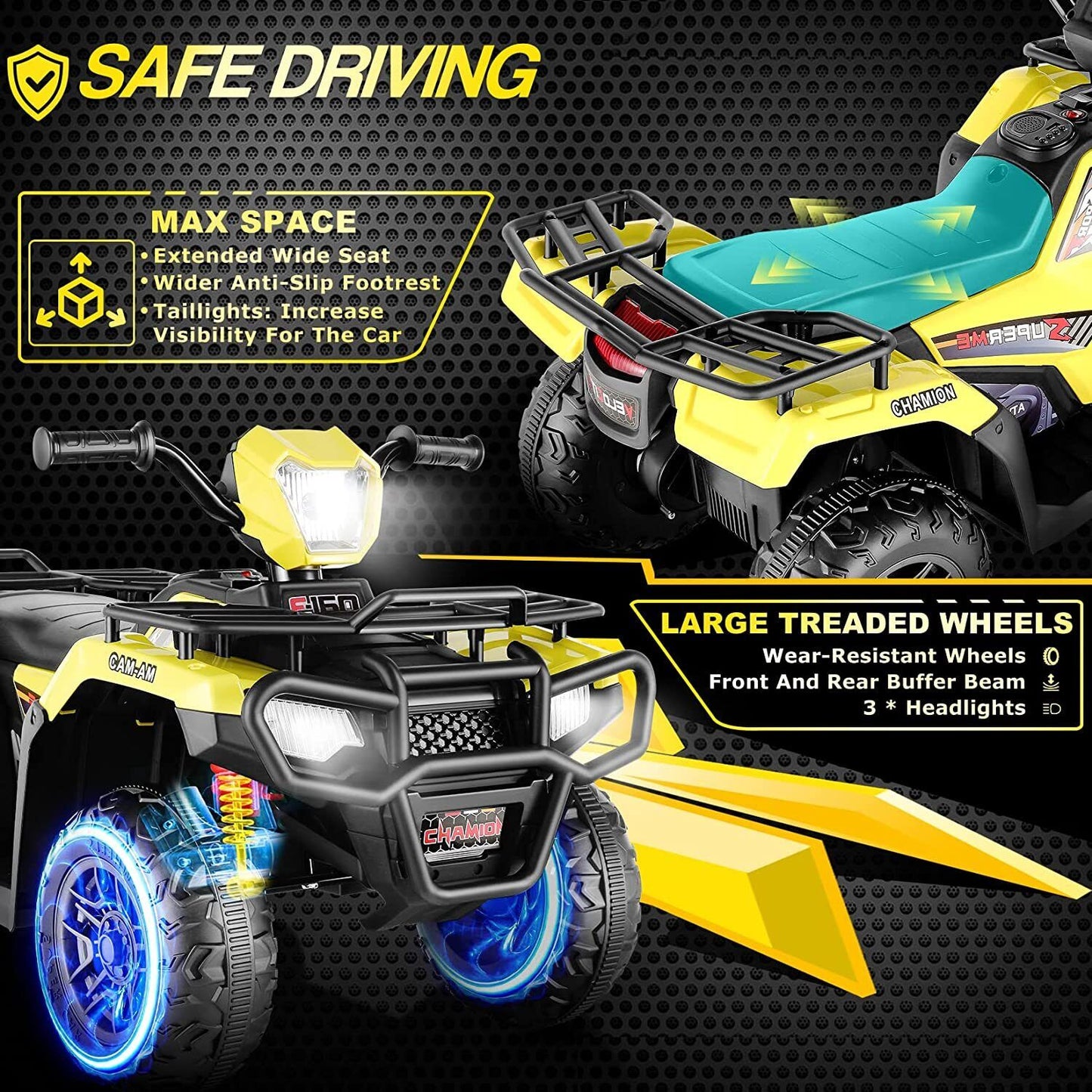 Electric ATV Ride-On Car for Kids Ages 3-7 - 12V 4-Wheel Fun!