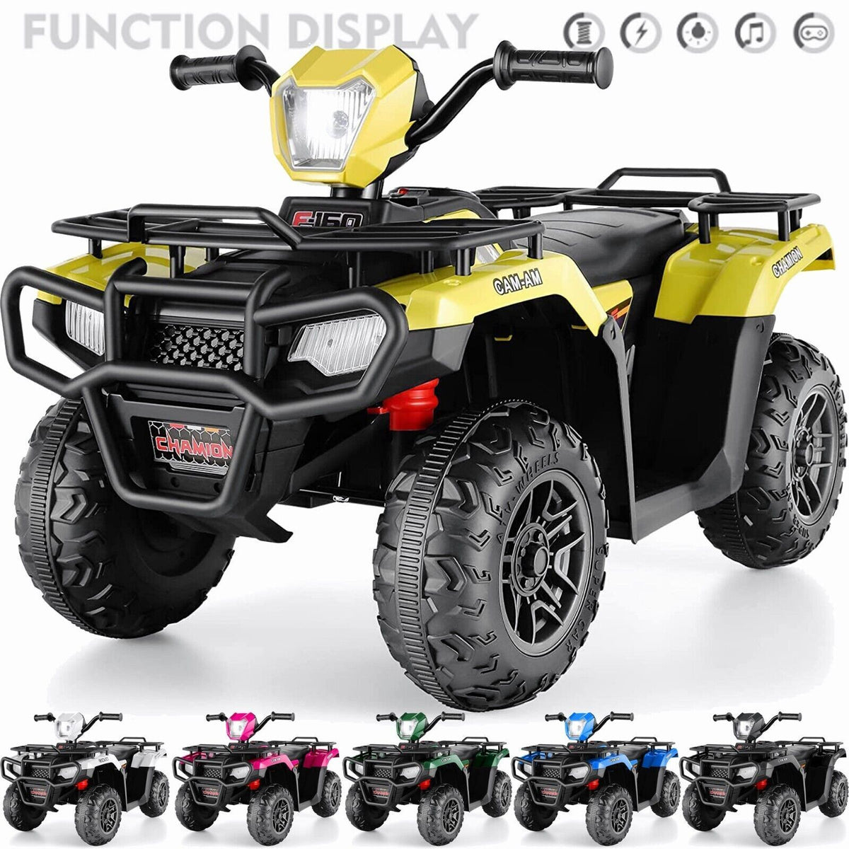 Electric 4-Wheeler ATV Quad for Kids with LED Lights, USB and MP3 Player - Suitable for Girls and Boys Aged 3 to 6 Years