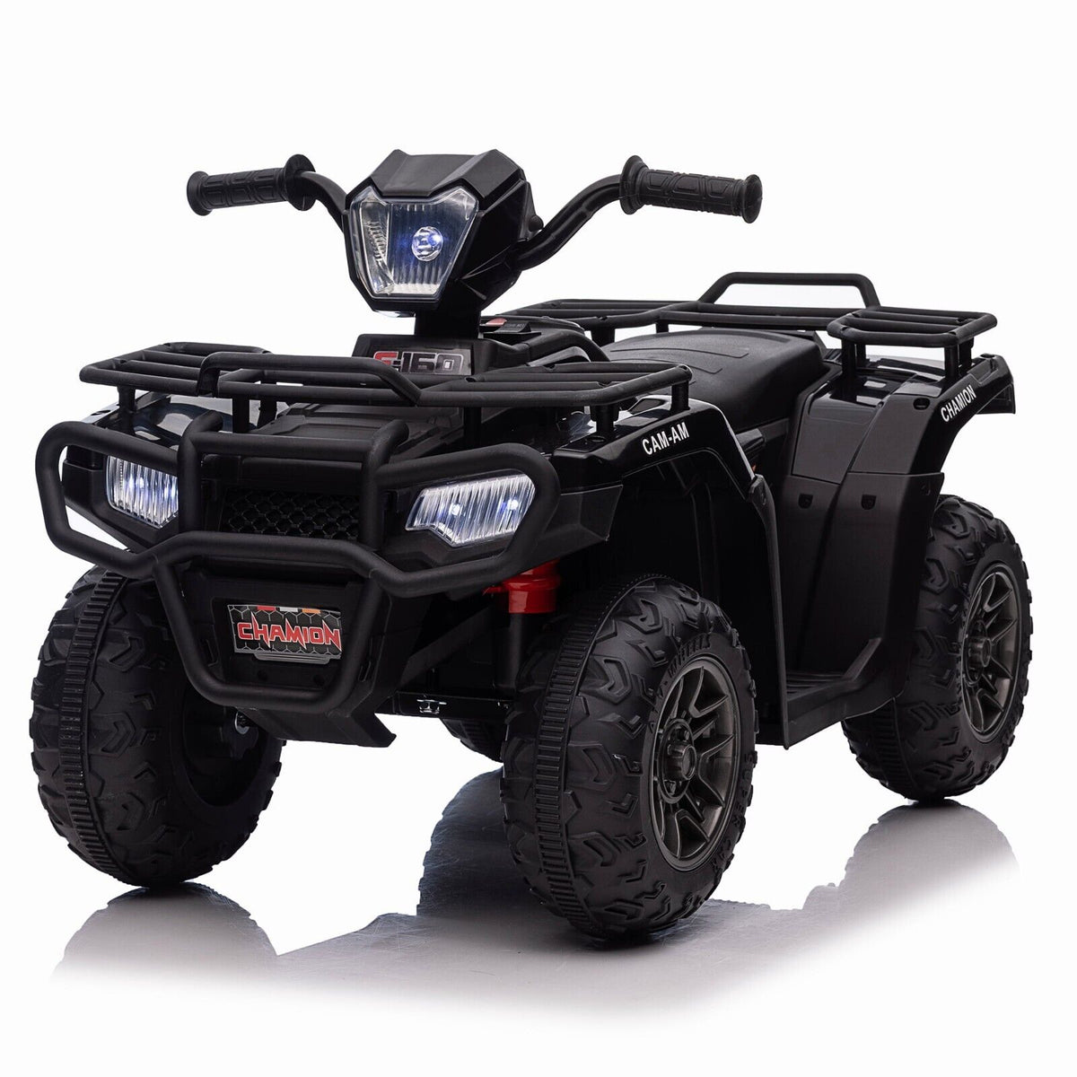 Electric Kids ATV Ride On Car with Music, LED Lights, and USB - Black Quad 4-Wheeler