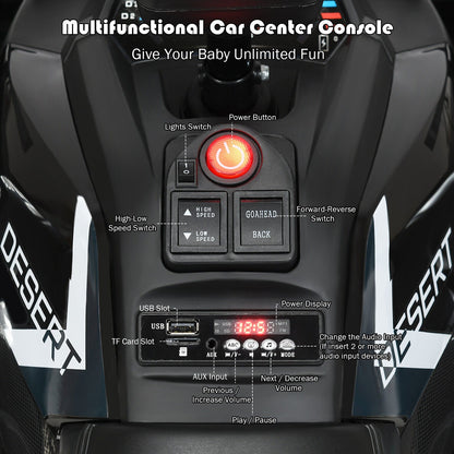 Electric 4-Wheeler ATV Quad Ride On Car for Kids with LED Lights - 12V Black