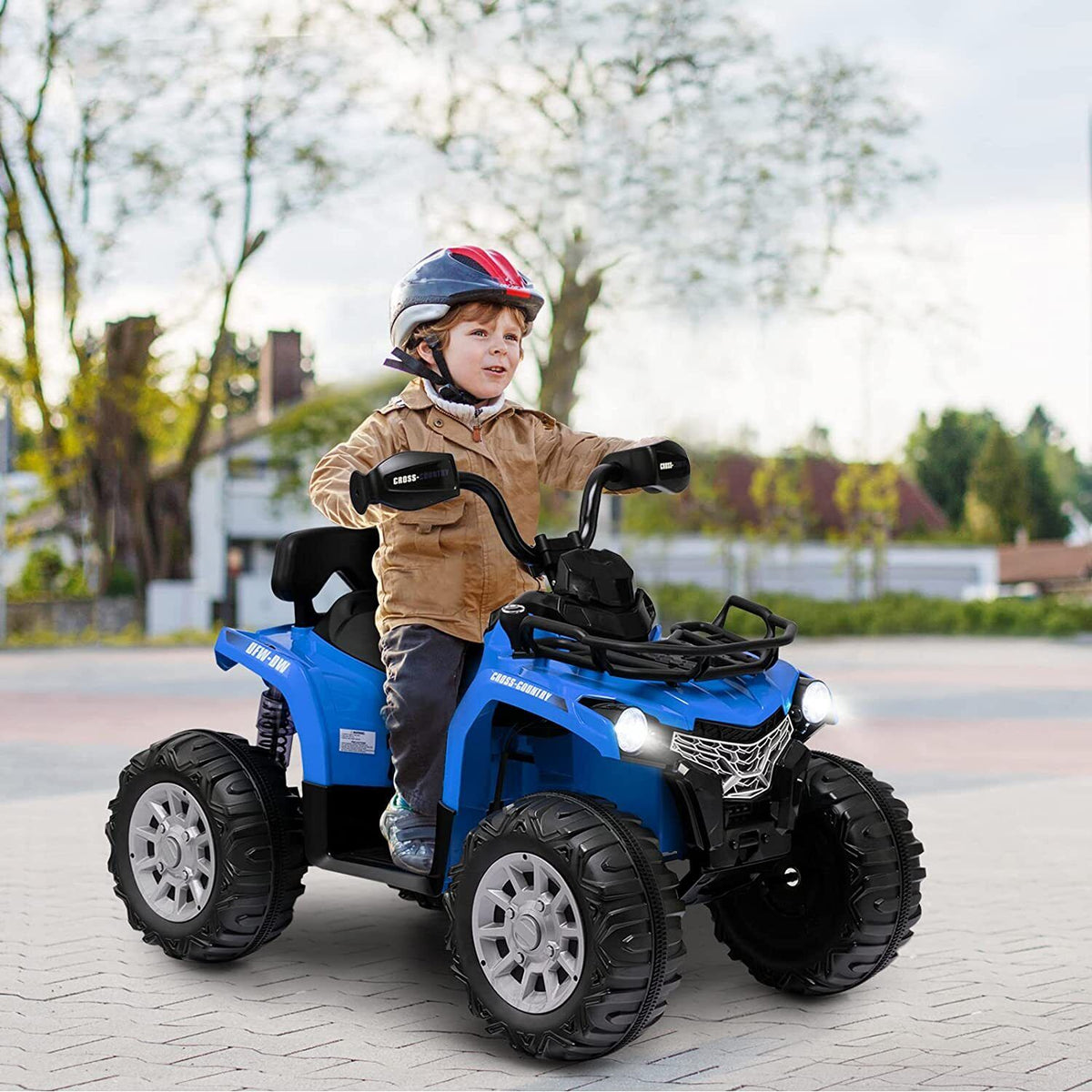Electric 4-Wheeler ATV Quad Ride On Car for Kids with LED Lights and MP3 Player - 2 Speeds