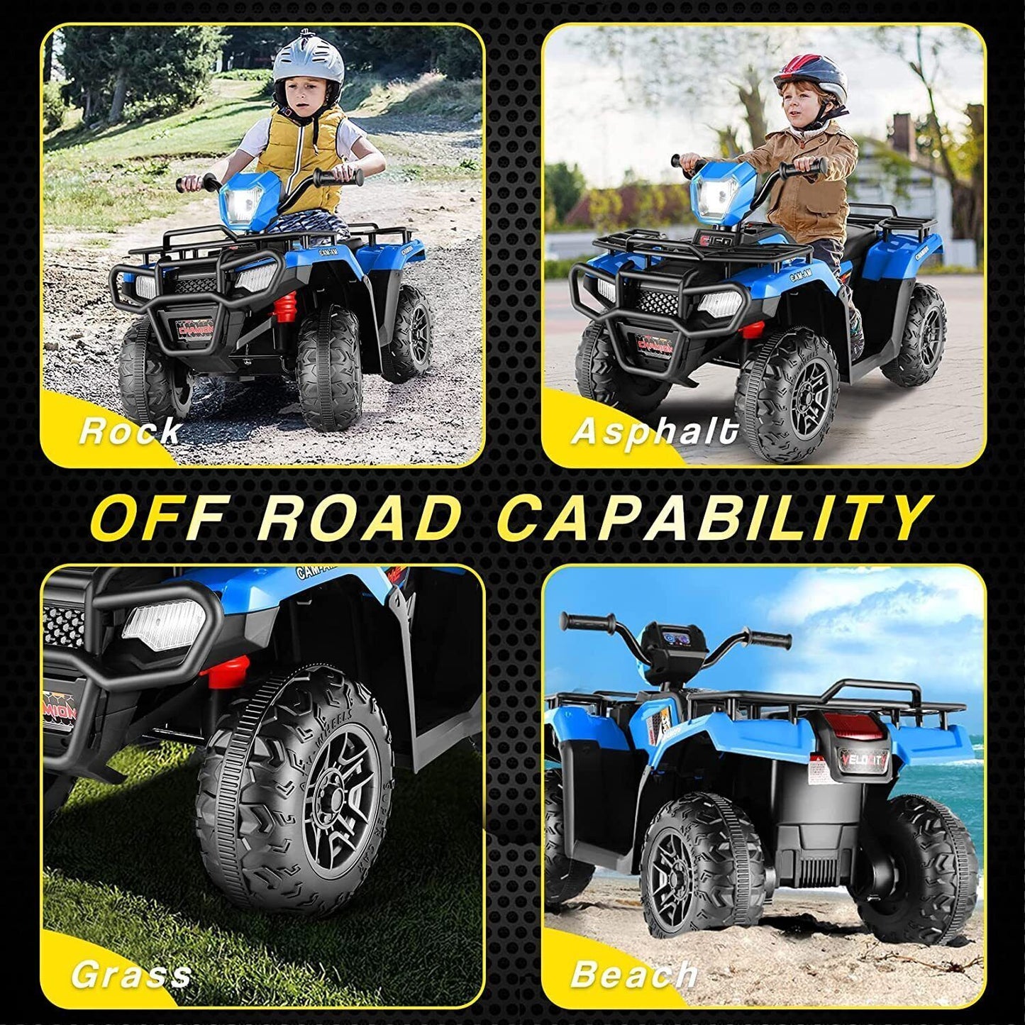 Electric 4-Wheeler ATV Quad for Kids with AUX & USB Port - Perfect Gift!