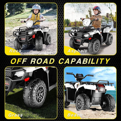 Electric 4-Wheeler ATV Quad for Kids with LED Lights, USB and AUX Port