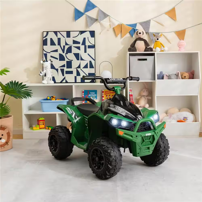 Electric 4 Wheeler Quad Car for Kids with MP3 Player and Lights - 12V Battery Powered ATV Ride-On