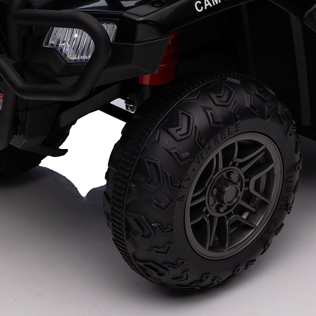 Electric 4-Wheeler Quad for Kids with MP3 & Headlights - 2 Speeds, 12V, Black