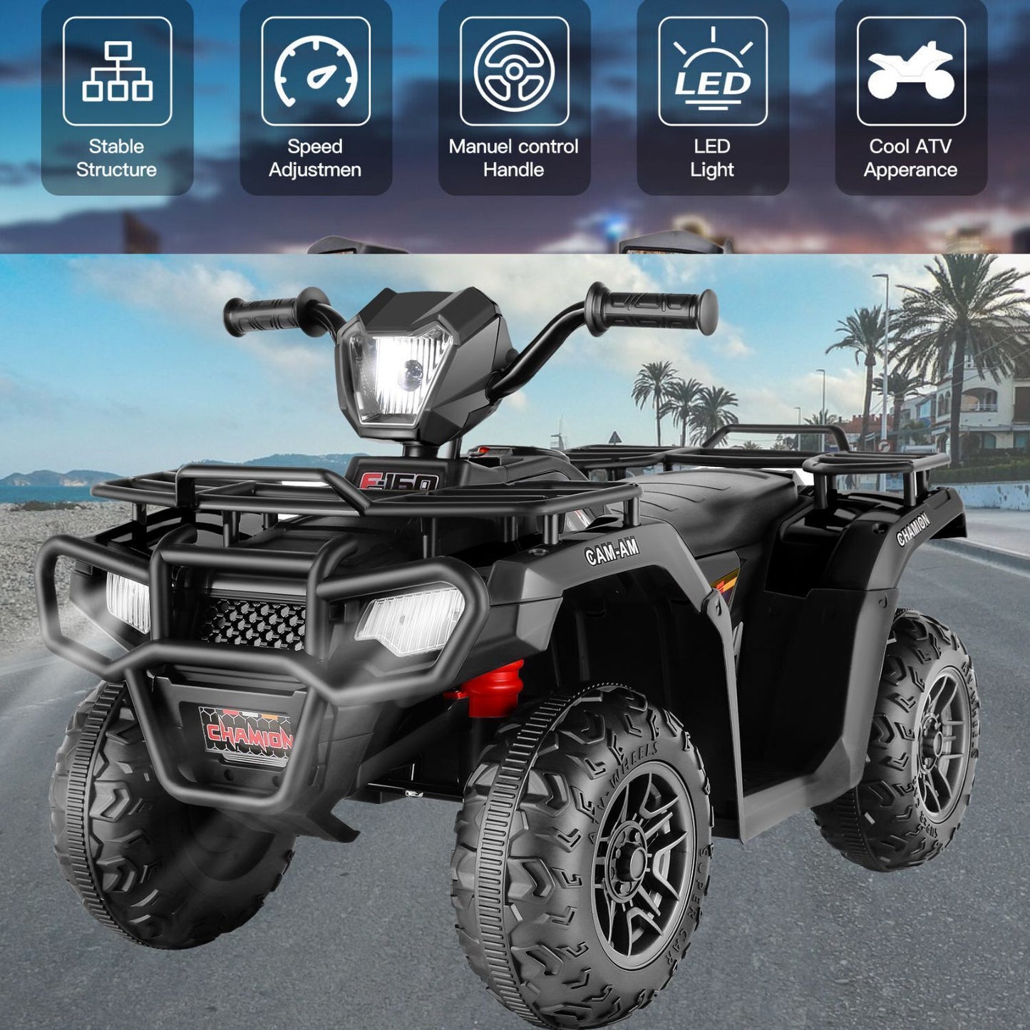 Powerful 12V ATV Quad for Kids with High & Low Speed Options and Spacious Seat