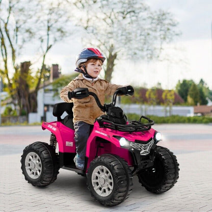 Electric 4-Wheeler Ride On ATV Quad for Kids with MP3 and Headlight in Pink