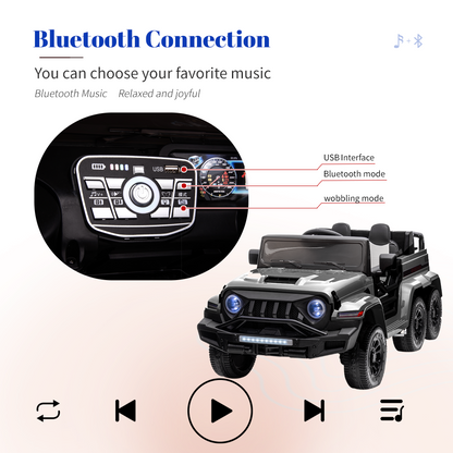 Electric 6-Wheel 24V Kids Ride On Car Truck with MP3, USB, LED Lights, and Remote Control