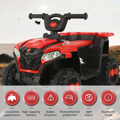 Electric 6V ATV 4-Wheeled Beach Ride-On Car for Kids - Battery Powered Toy for Christmas Gift
