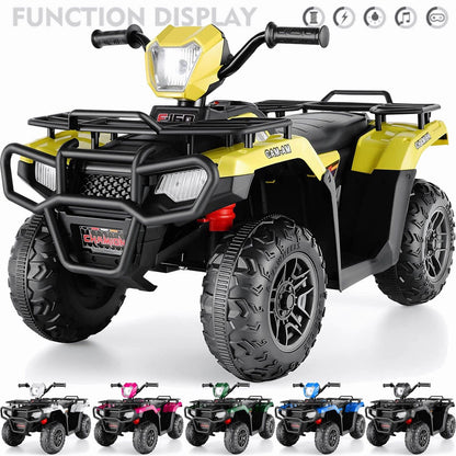 Electric 4-Wheeler ATV Car for Kids with LED Lights, USB MP3, and Realistic Design