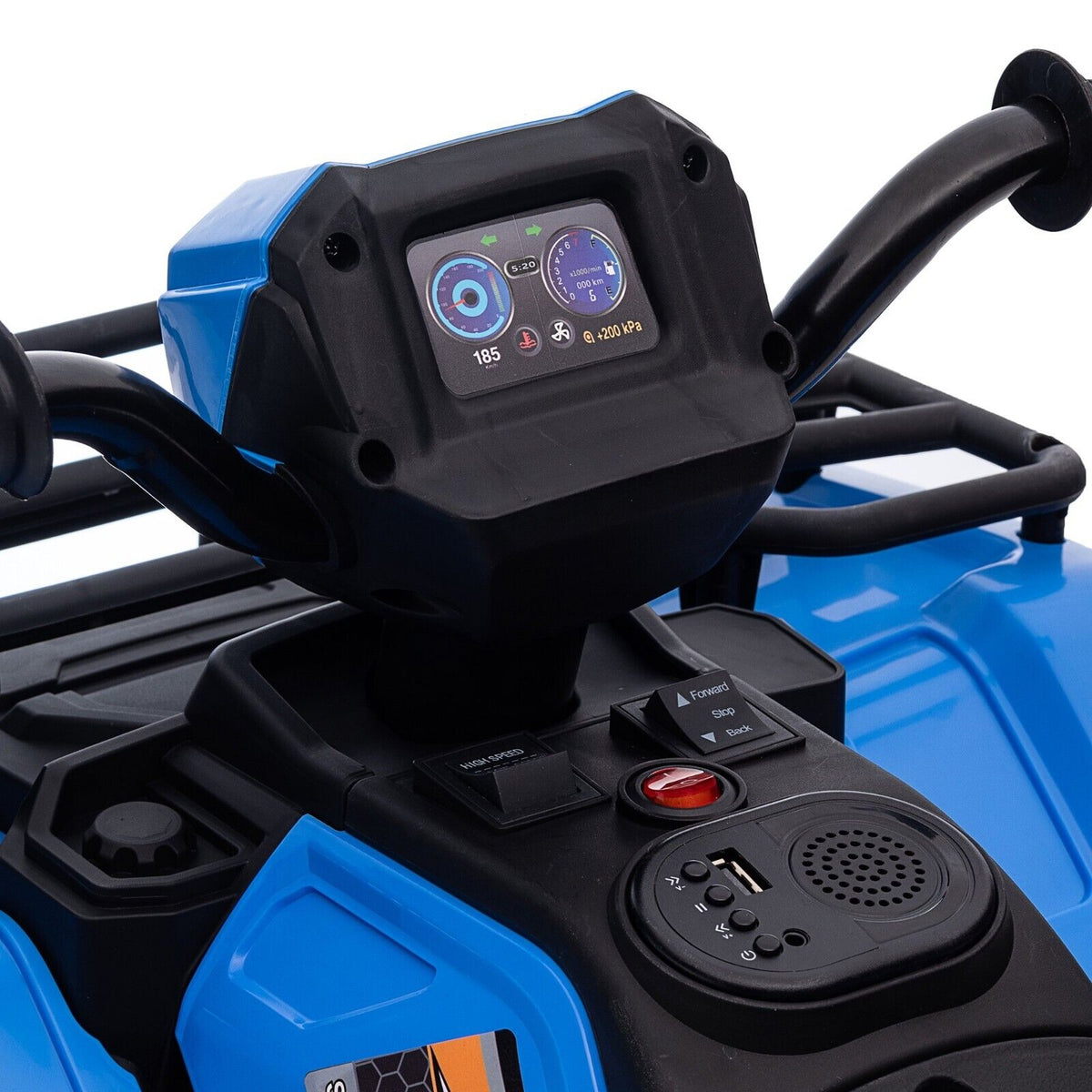 Electric ATV 4-Wheeler Quad Car Toy for Kids with MP3 Player - Blue