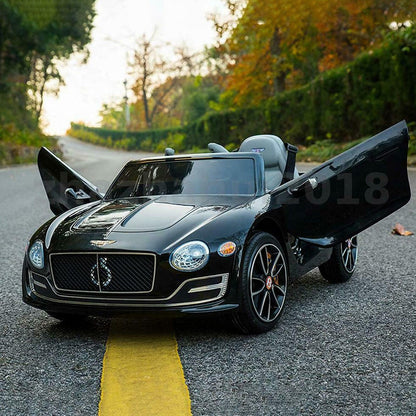 Electric 12v Ride-On Car for Kids with Remote Control, LED Lights, MP3 Player, and 2 Seats - Bentley Style