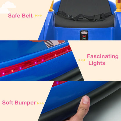Electric Bumper Car for Kids & Toddlers with Remote Control and LED Lights