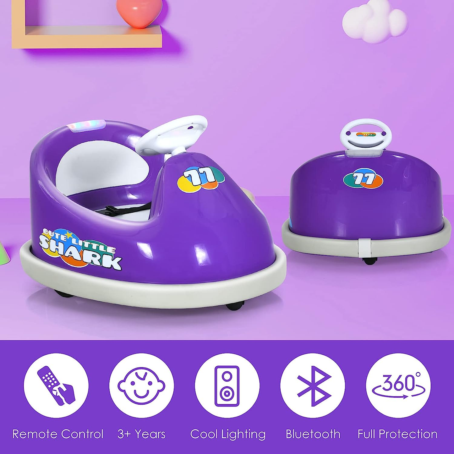 Electric Bumper Car for Kids with 2 Driving Modes and 360 Degree Rotation