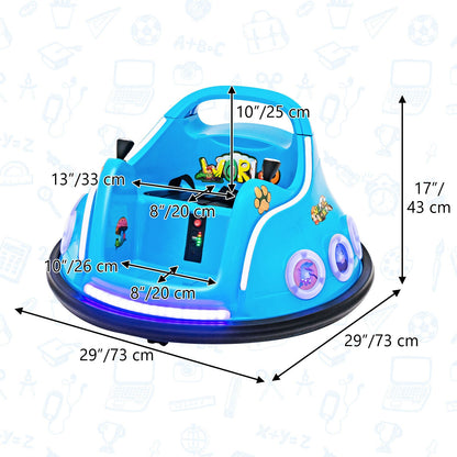 Electric Bumper Car for Kids with Remote Control, LED Lights, and Music