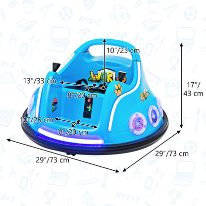 Electric Bumper Car for Kids with Remote Control, LED Lights, and Music