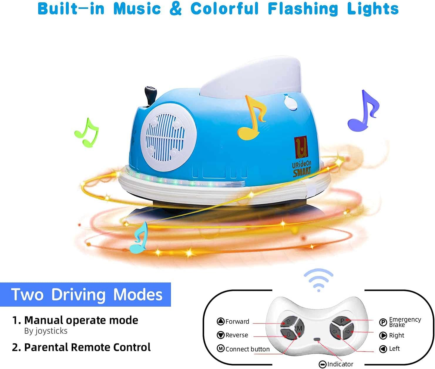 Electric Bumper Car Ride-On Toy for Kids with Remote Control - 6V Vehicle