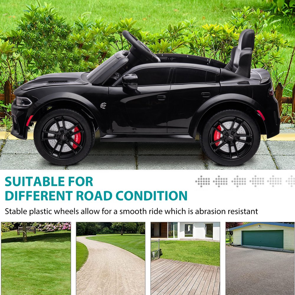 Electric Dodge Charger 12V Ride-On Car with Remote Control for Kids Ages 3-5
