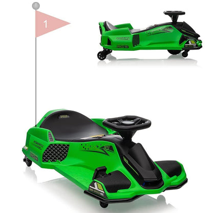Electric Drifting Go-Kart for Kids with Music and LED Lights - 24V Ride-On Drift Car