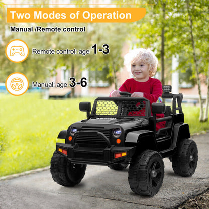 Electric Dual Drive Kids Ride On Car with Remote Control and LED Lights - 12V MP3 Player Included