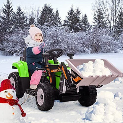 Electric Excavator Digger Ride-On Toy for Kids - 12V Battery Powered Outdoor Play Vehicle