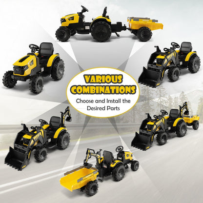 Electric Excavator Ride-On Toy for Kids with 12V Battery and 2 Modes