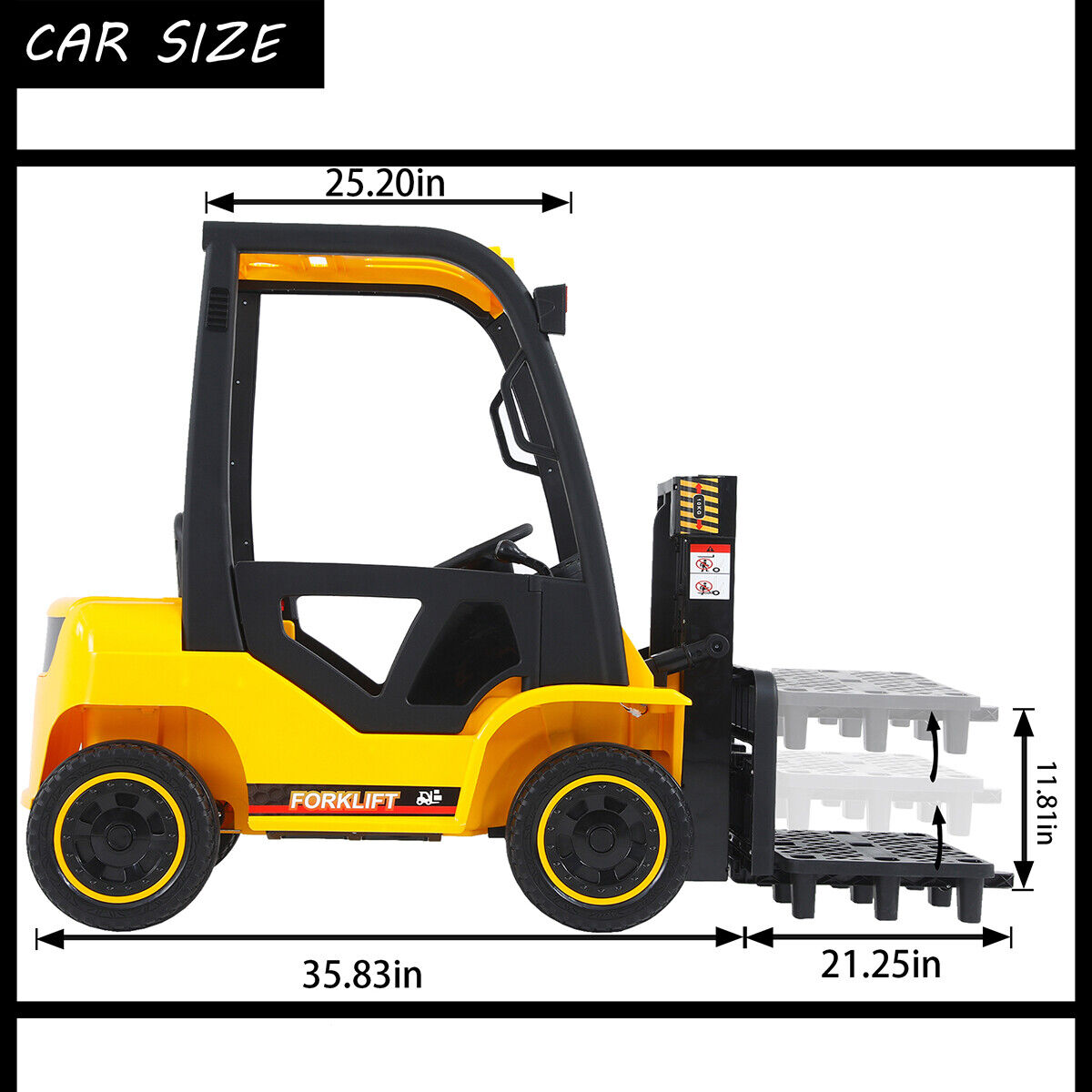 Electric Forklift Toy Car with 3 Speeds, Lifting Rod, and Remote Control for Kids