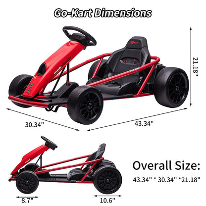 Electric GoKart Pro: High-Speed Racing Car with MP3 Player for Kids (24V, 3.7-8MPH)
