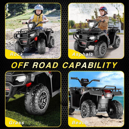 Electric Kids 4-Wheeler ATV Quad Ride On Car with LED Light and Music