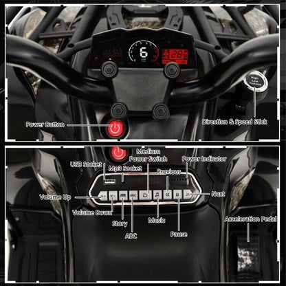 Electric Kids ATV 4 Wheeler with MP3 Player and Headlights - 2 Speeds for Exciting Driving Experience