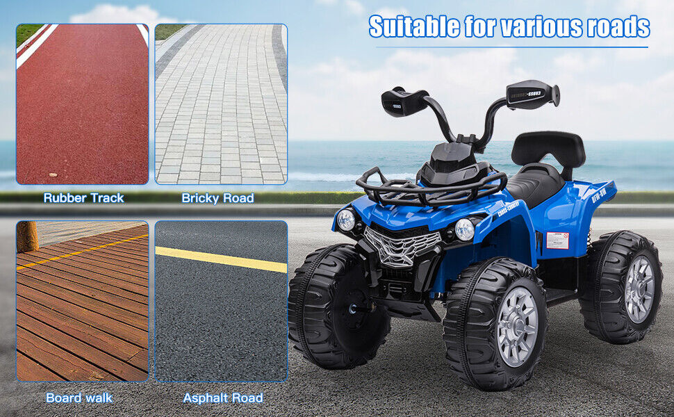 Black Quad 4-Wheeler Electric Ride On Car for Kids with Music and LED Lights - Brand New in the US