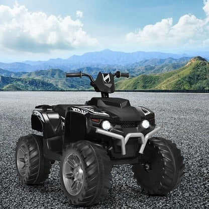 Electric Kids ATV with LED Lights and Treaded Tires - Black
