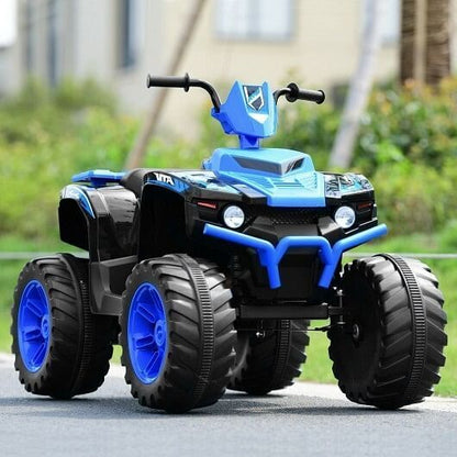 Electric Kids ATV with LED Lights and Treaded Tires - Navy Blue