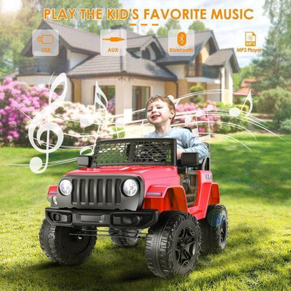 Electric Kids Car 4 Wheels Ride on JEEP Truck with Remote Control - 12V Toy Vehicle