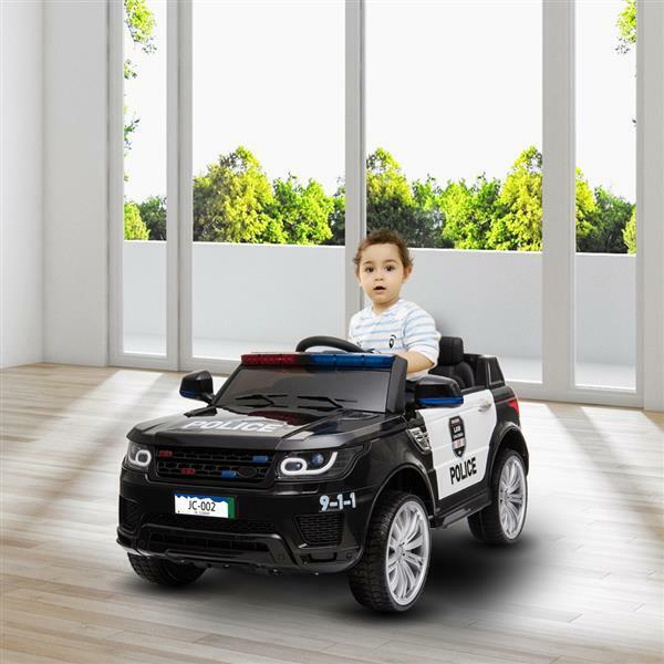Electric Kids Police SUV Ride-On Car with Remote Control, LED Lights, Music, and Horn