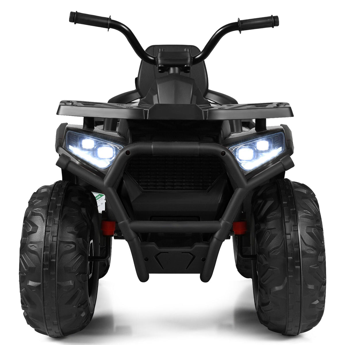 Electric Kids Ride On ATV 4-Wheeler Quad with LED Lights in Black - 12V