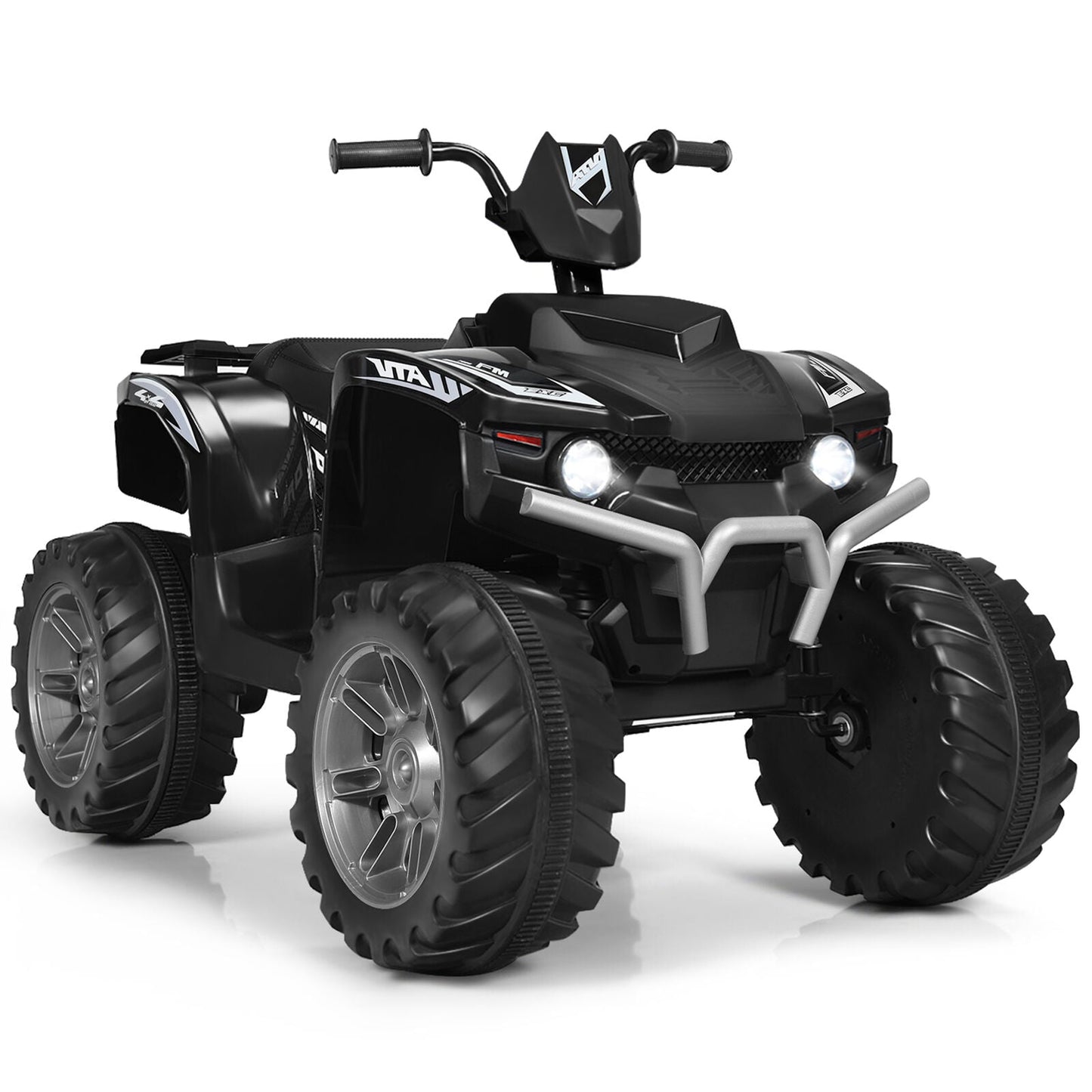 Electric Kids Ride On ATV 4-Wheeler Quad with Music and LED Lights - Black