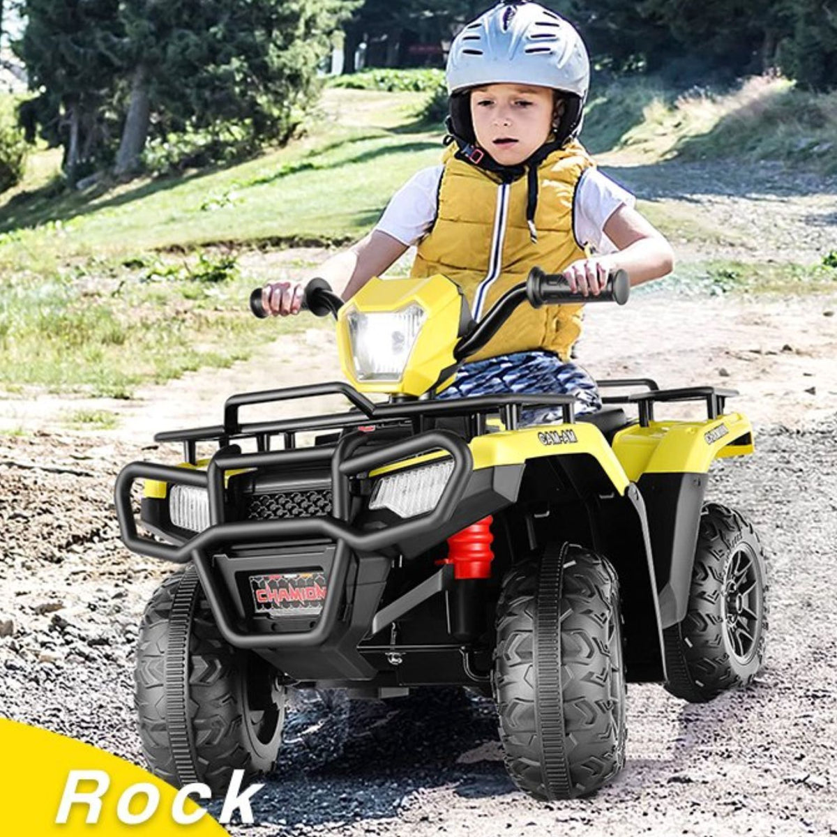 Electric 4-Wheeler ATV Quad for Kids with LED Lights, AUX Port, and USB