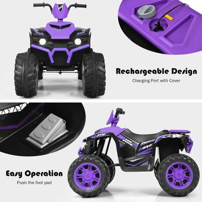 Electric Kids Ride On ATV with Music, LED Lights, and Treaded Tires - Perfect for Toddlers!