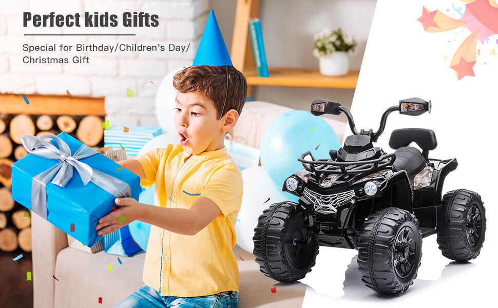 Electric Kids Ride-On Beach ATV Truck Toy with 2 Speeds and MP3 Player - 12V Battery Powered